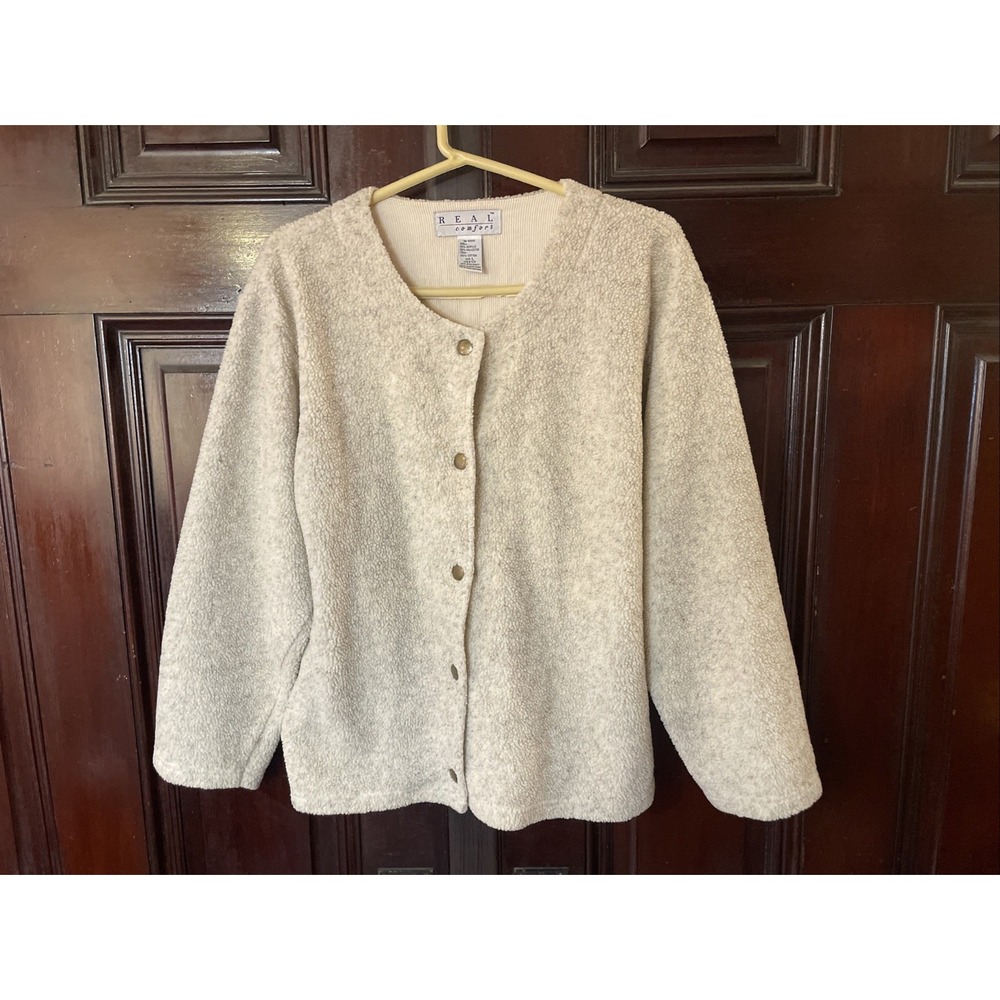 Vtg Real Comfort Chadwick Cardigan Sweater Womens Large